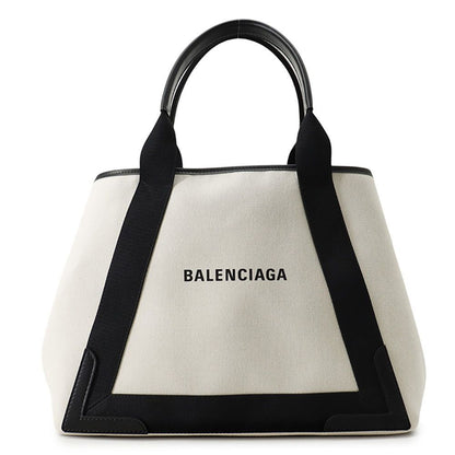 Balenciaga White Black with Tote Navy Cabas M Pouch