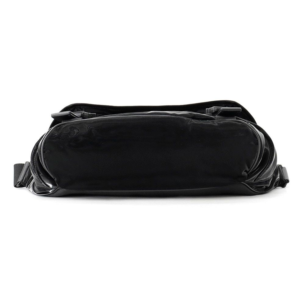Saint Laurent Paris Embroidered Belt Bag Logo Silk Tech Canvas Black — view 3