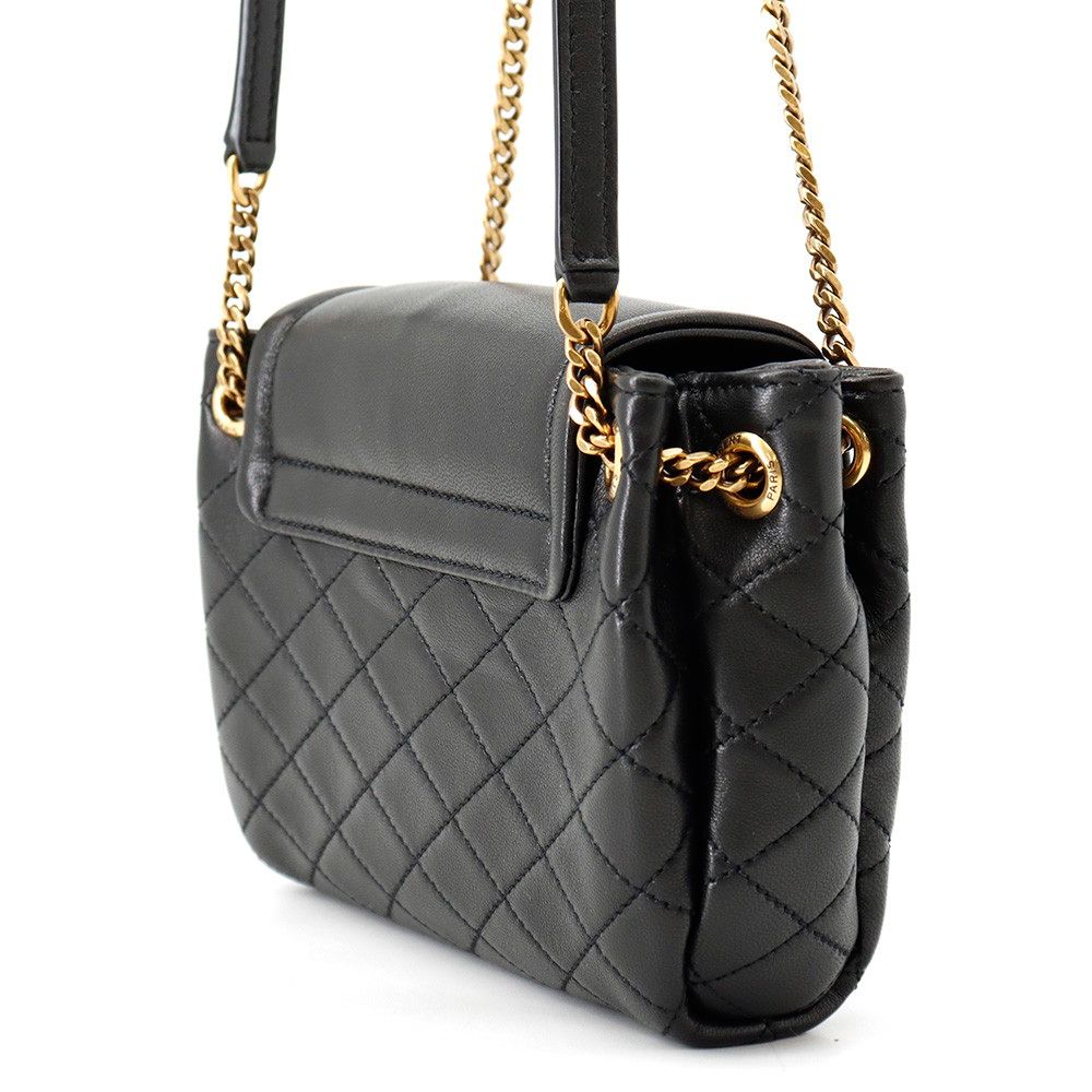 Saint Laurent Paris Chain Shoulder Bag Mini Nolita Quilted YSL Black — view 2