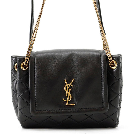 Saint Laurent Paris Chain Shoulder Bag Mini Nolita Quilted YSL Black
