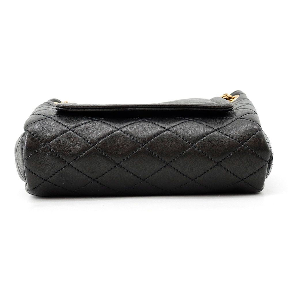 Saint Laurent Paris Chain Shoulder Bag Mini Nolita Quilted YSL Black — view 3