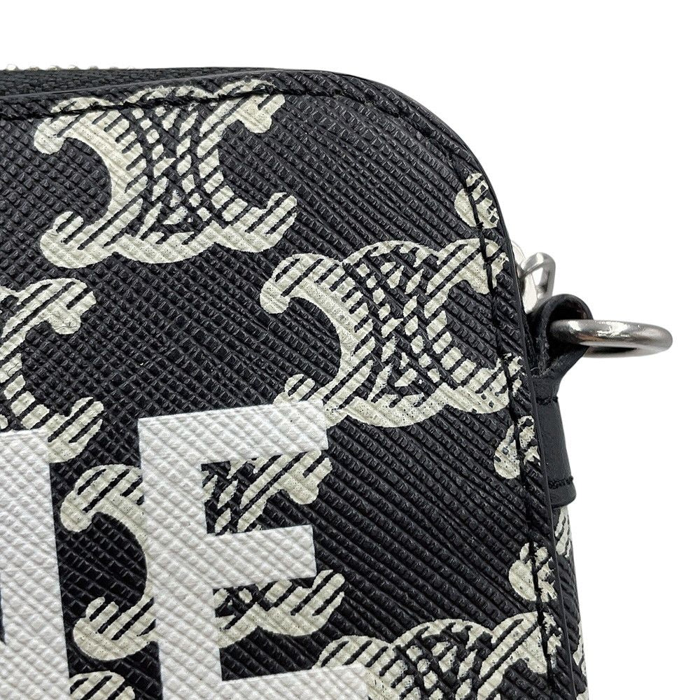Celine Shoulder Bag Triomphe Horizontal Leather Black — view 6