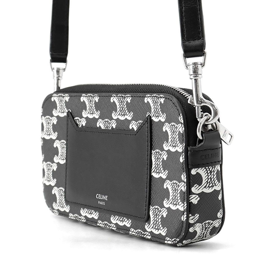 Celine Shoulder Bag Triomphe Horizontal Leather Black — view 2