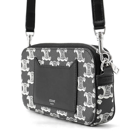 Celine Shoulder Bag Triomphe Horizontal Leather Black — view 2