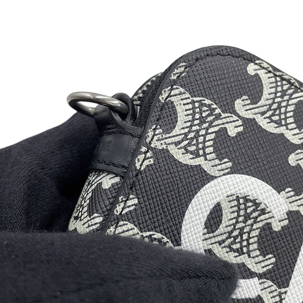 Celine Shoulder Bag Triomphe Horizontal Leather Black — view 7