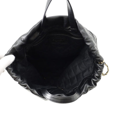 Chanel Backpack 22 Large Shiny Calf Leather Black — view 5