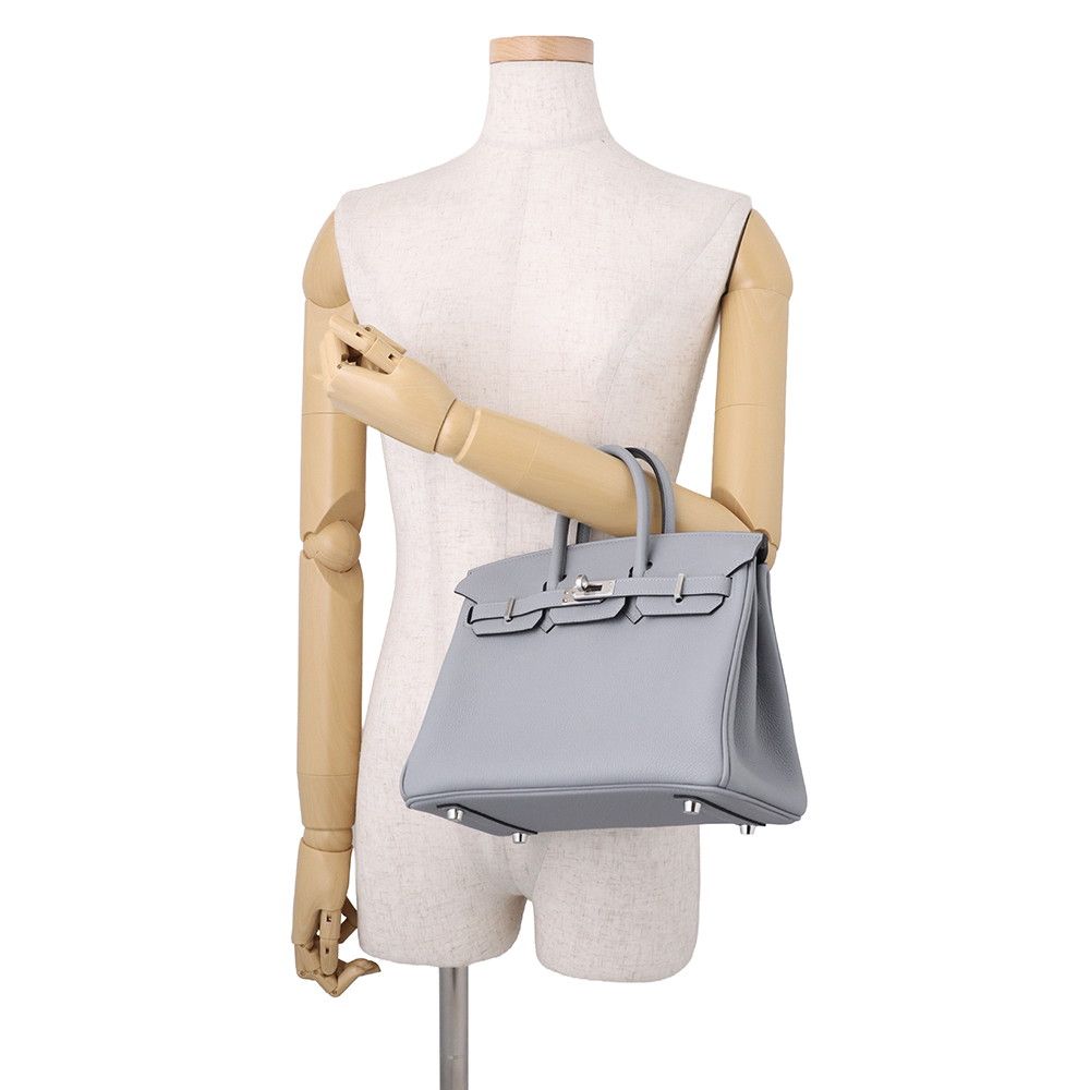 Hermes Birkin 25 Gris Perle Silver Togo Handbag — view 4