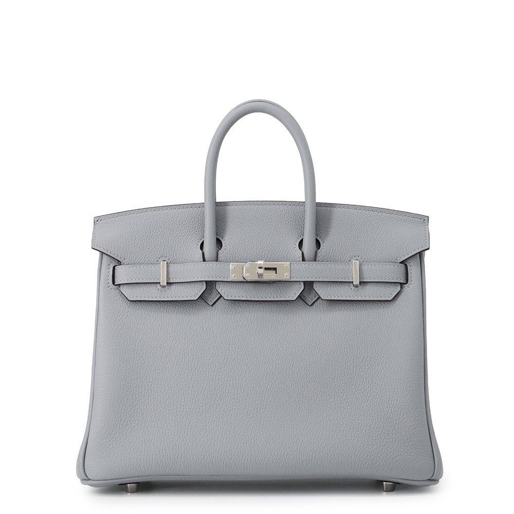 Hermes Birkin 25 Gris Perle Silver Togo Handbag