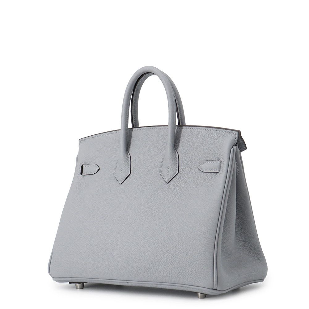 Hermes Birkin 25 Gris Perle Silver Togo Handbag — view 2