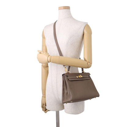 Hermes Handbag Kelly 25 Retourne Etoupe Gold Togo 2-Way — view 5