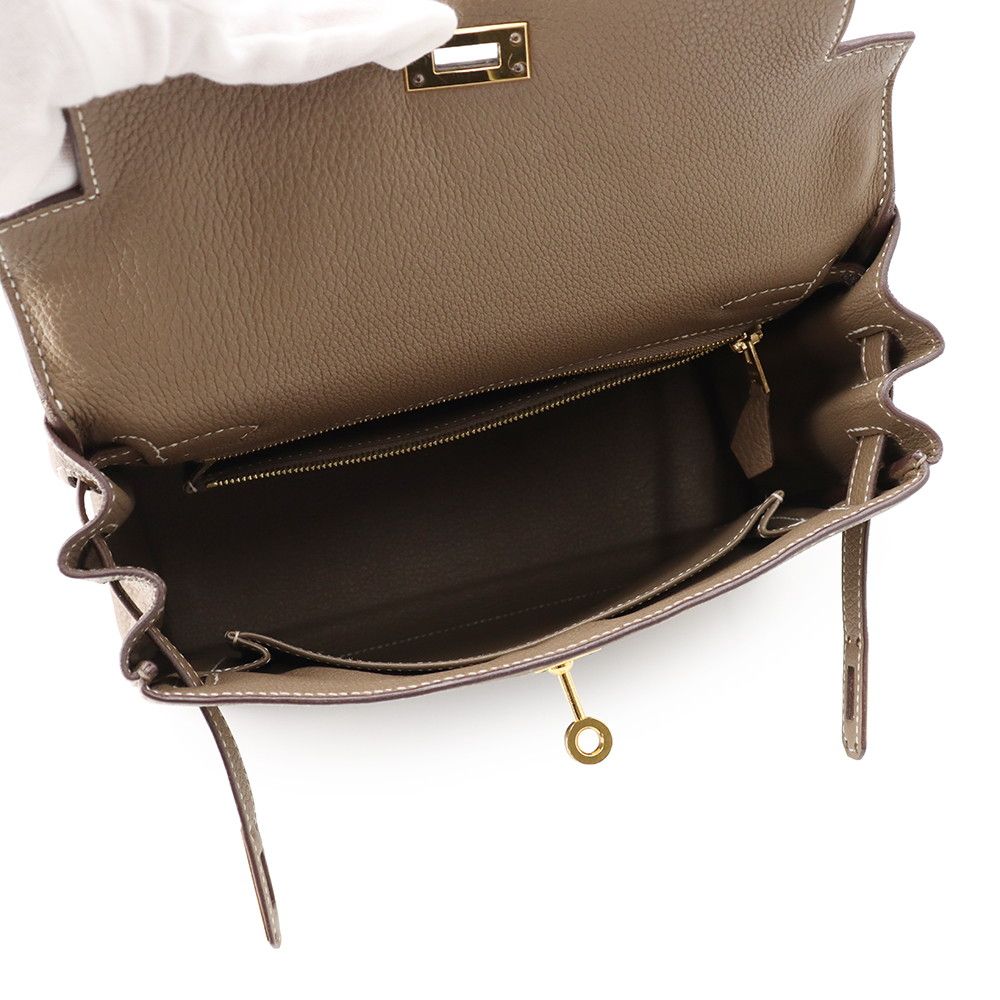 Hermes Handbag Kelly 25 Retourne Etoupe Gold Togo 2-Way — view 6