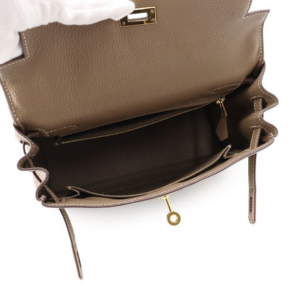 Hermes Handbag Kelly 25 Retourne Etoupe Gold Togo 2-Way — view 6