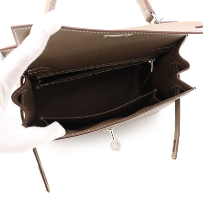 Hermes Handbag Kelly 25 Sellier Etoupe Silver Epsom 2-Way — view 5