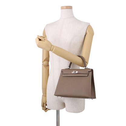 Hermes Handbag Kelly 25 Sellier Etoupe Silver Epsom 2-Way — view 4