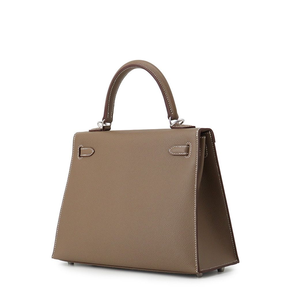 Hermes Handbag Kelly 25 Sellier Etoupe Silver Epsom 2-Way — view 2
