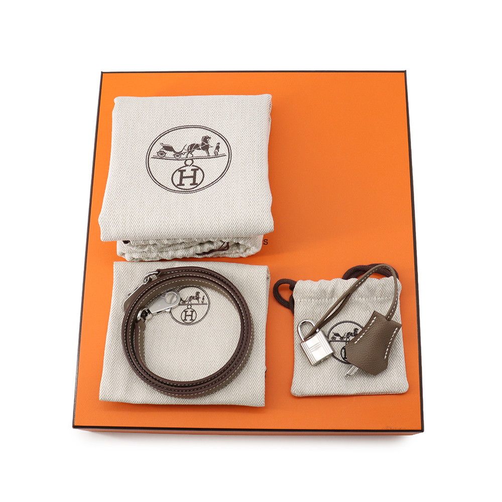 Hermes Handbag Kelly 25 Sellier Etoupe Silver Epsom 2-Way — view 8