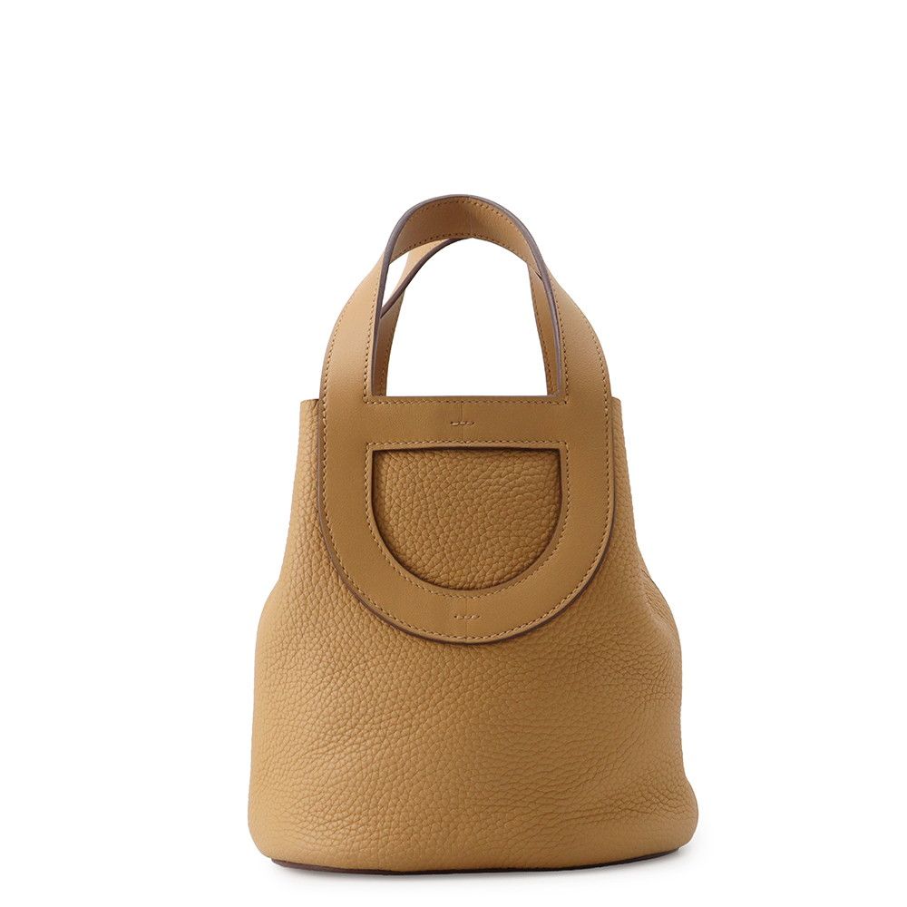 Hermes Tote in the Loop 18 Biscuit Gold Taurillon Clemence Swift