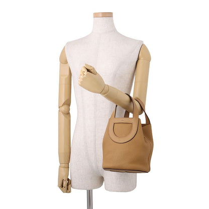 Hermes Tote in the Loop 18 Biscuit Gold Taurillon Clemence Swift — view 4