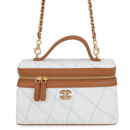 Chanel Chain Shoulder Bag Vanity CC Logo Wash Denim