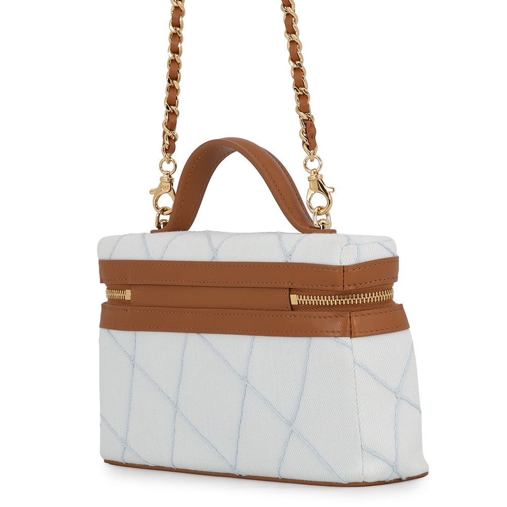 Chanel Chain Shoulder Bag Vanity CC Logo Wash Denim — view 2
