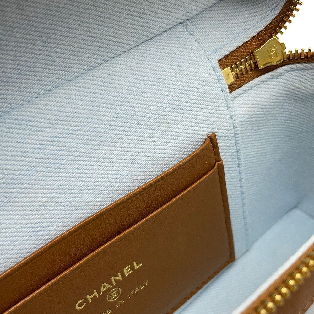Chanel Chain Shoulder Bag Vanity CC Logo Wash Denim — view 8