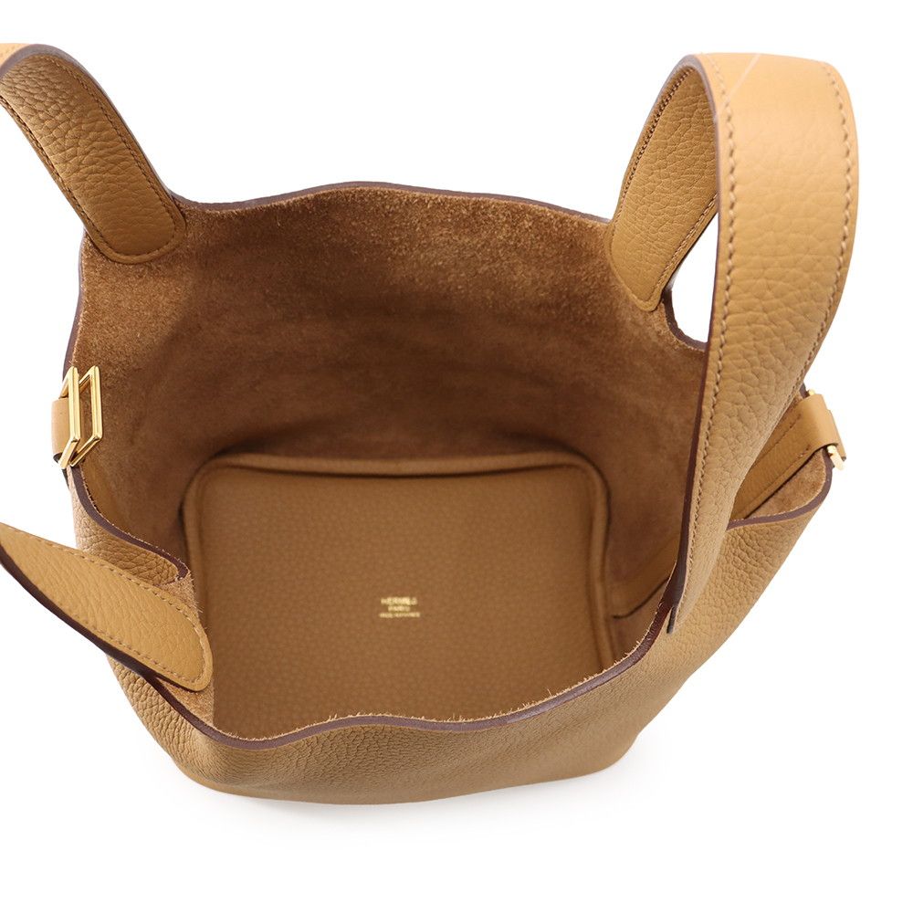 Hermes Handbag Picotin Lock PM Biscuit Gold Taurillon Clemence — view 5