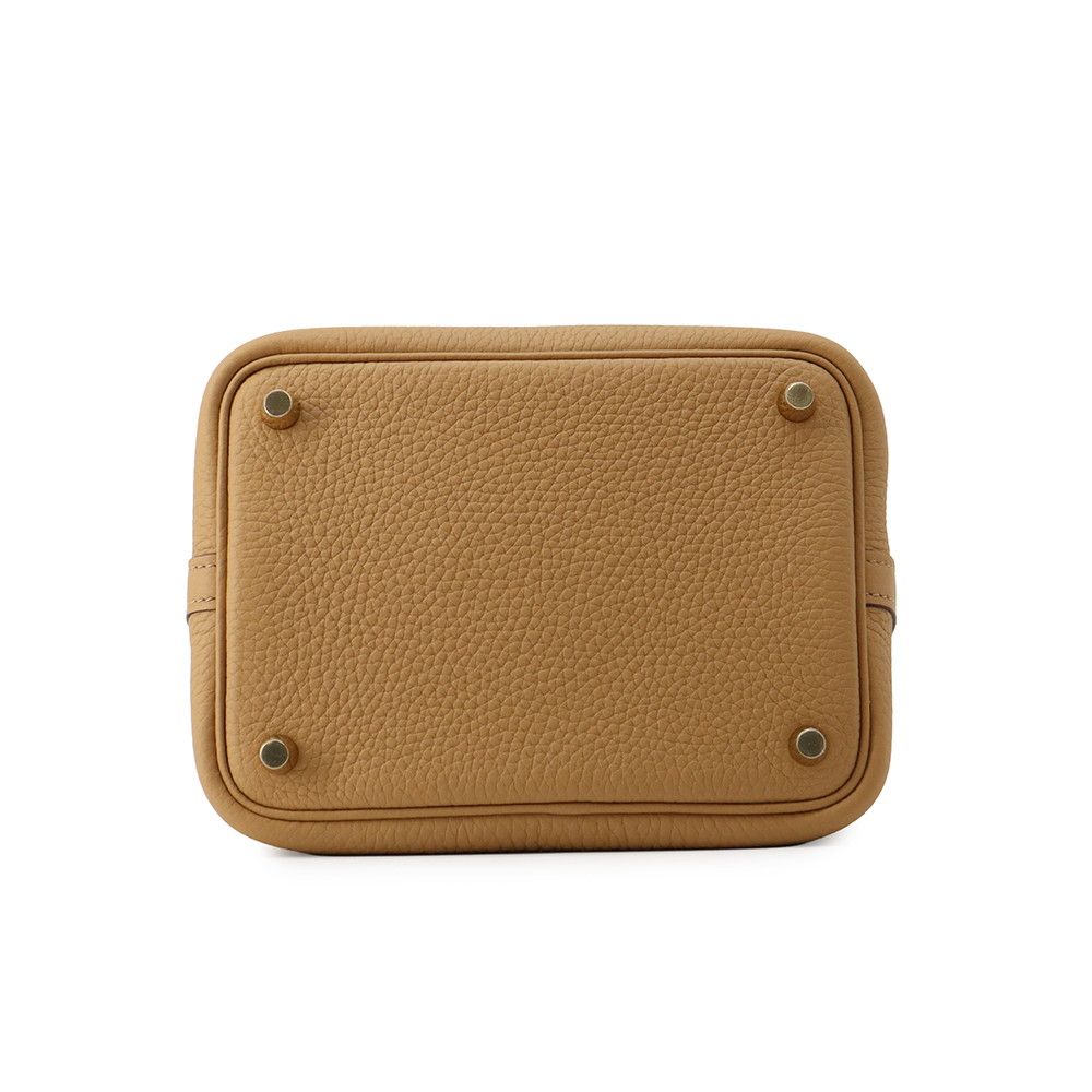 Hermes Handbag Picotin Lock PM Biscuit Gold Taurillon Clemence — view 3