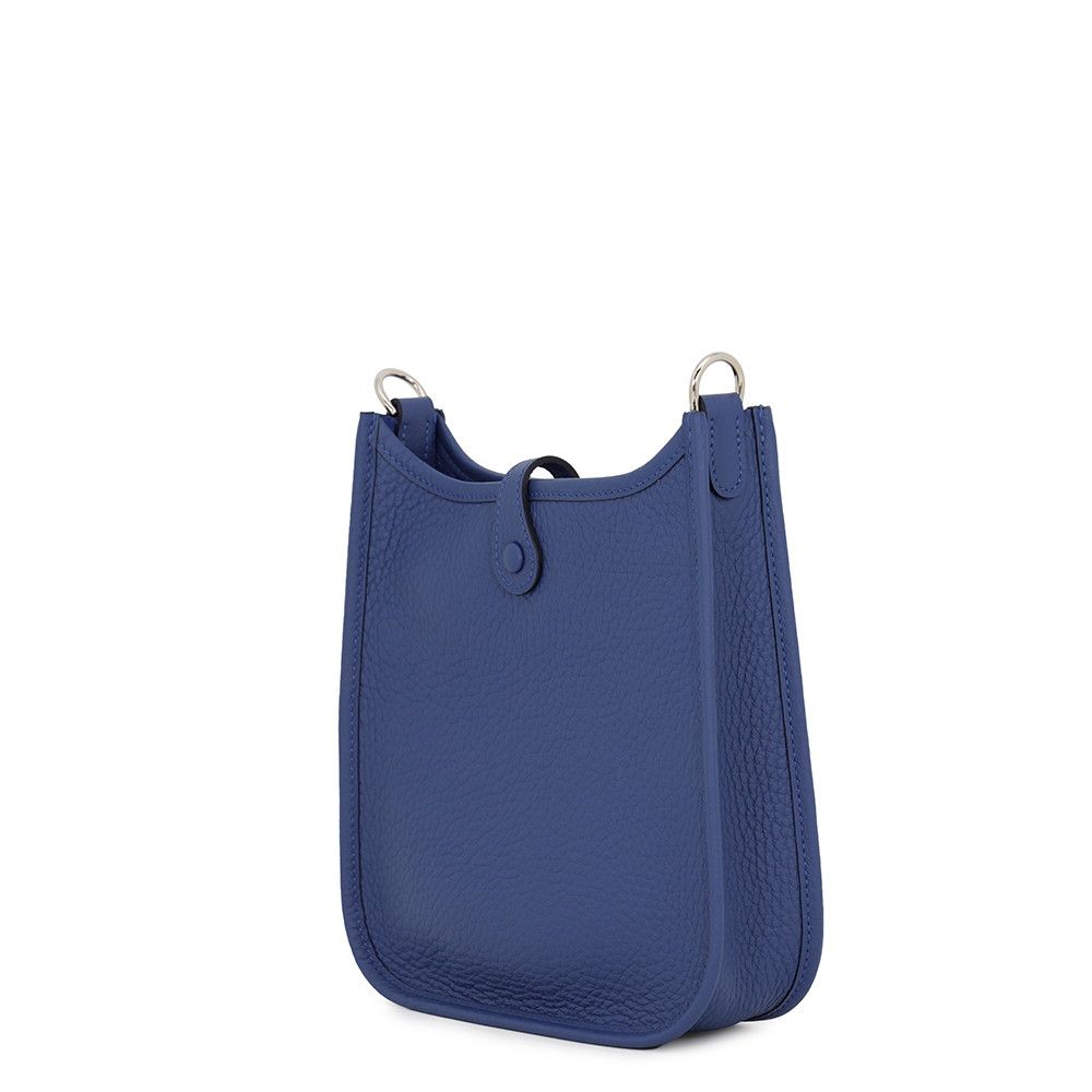 Hermes Shoulder Bag Evelyne TPM 111 Amazon Blue Tie Silver Taurillon Clemence — view 2