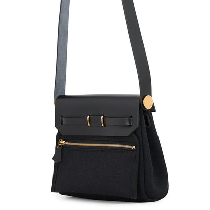 Hermes Shoulder Bag Herbag Zip Mini Black Gold Twal Ash Vache Hunter — view 2