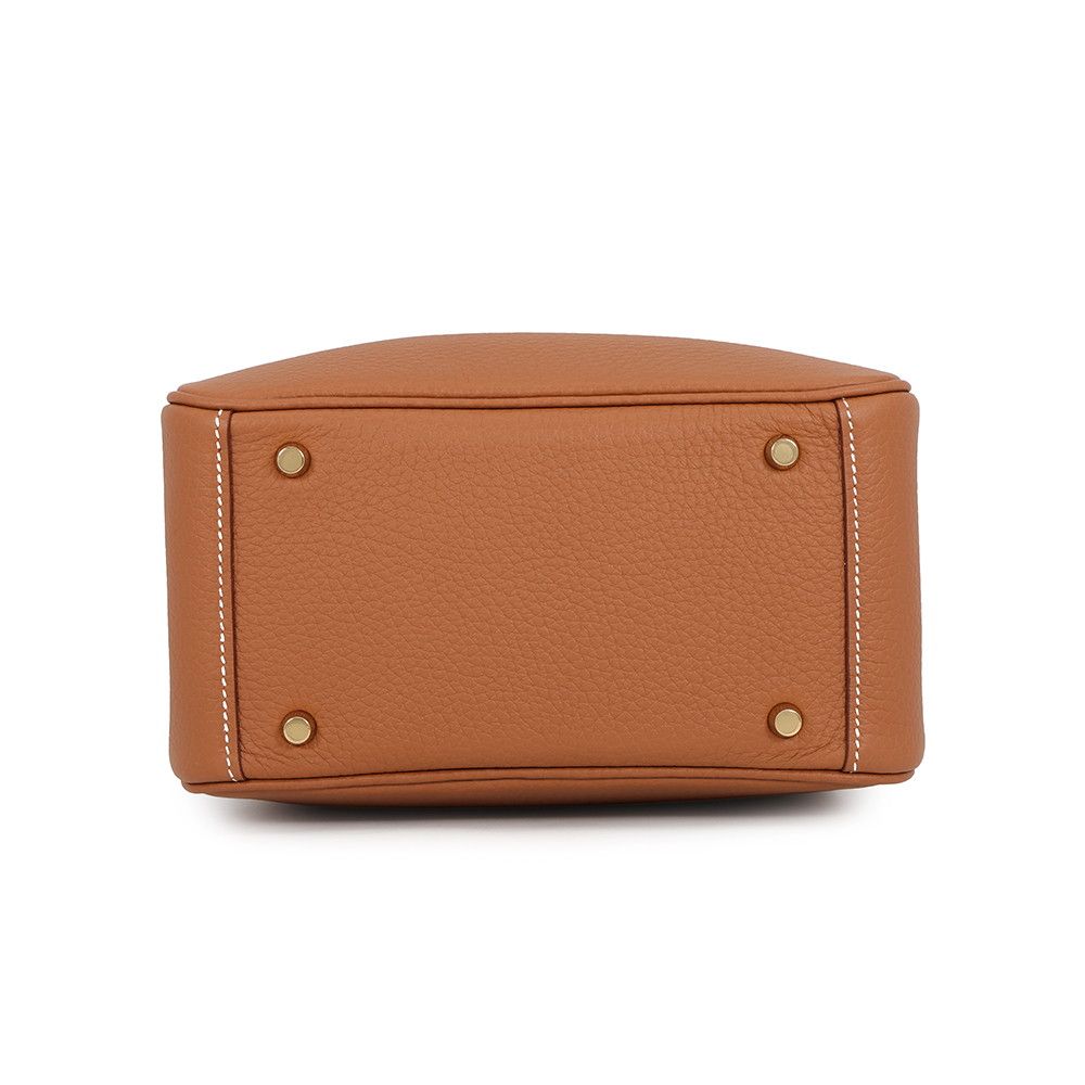 Hermes Lindy Mini Gold Taurillon Clemence 2-Way Shoulder — view 3