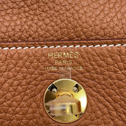 Hermes Lindy Mini Gold Taurillon Clemence 2-Way Shoulder — view 6
