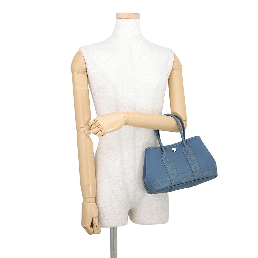 Hermes Tote Neo Garden 23 Party Blue Ton Pet Silver Toile Office Negonda — view 4