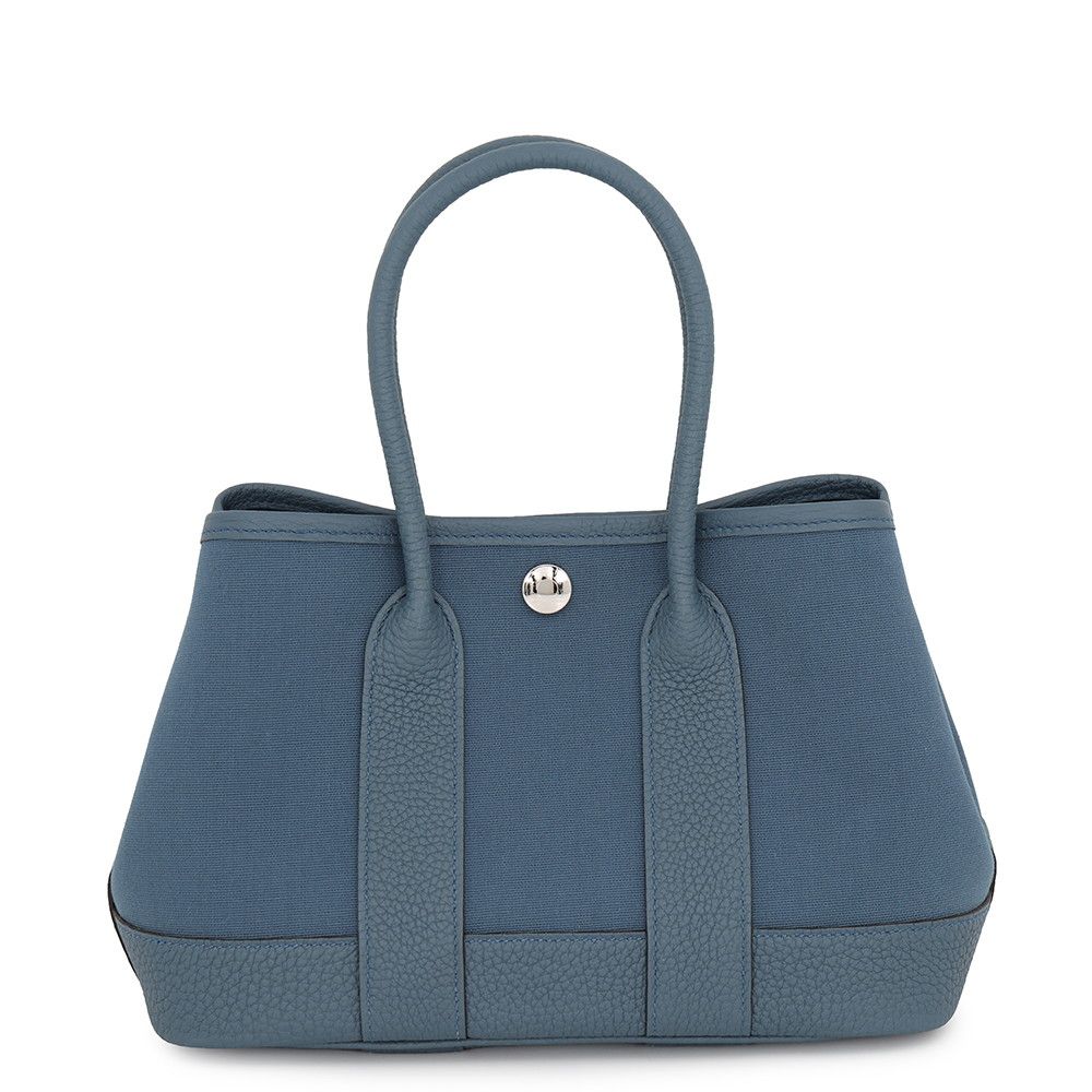 Hermes Tote Neo Garden 23 Party Blue Ton Pet Silver Toile Office Negonda