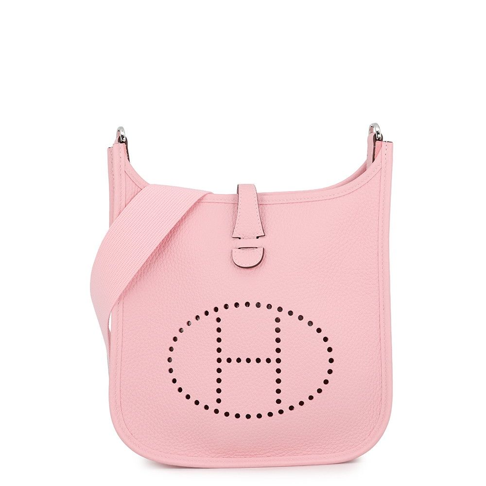 Hermes Shoulder Bag Evelyne 3 23 Rose Sakura Silver Taurillon Clemence