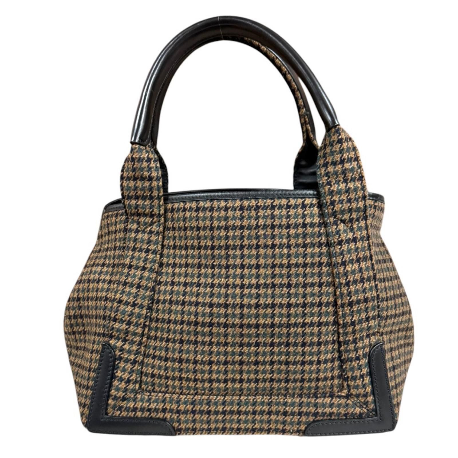 Balenciaga Navy Cabas S Tote Wool Brown Second — view 3