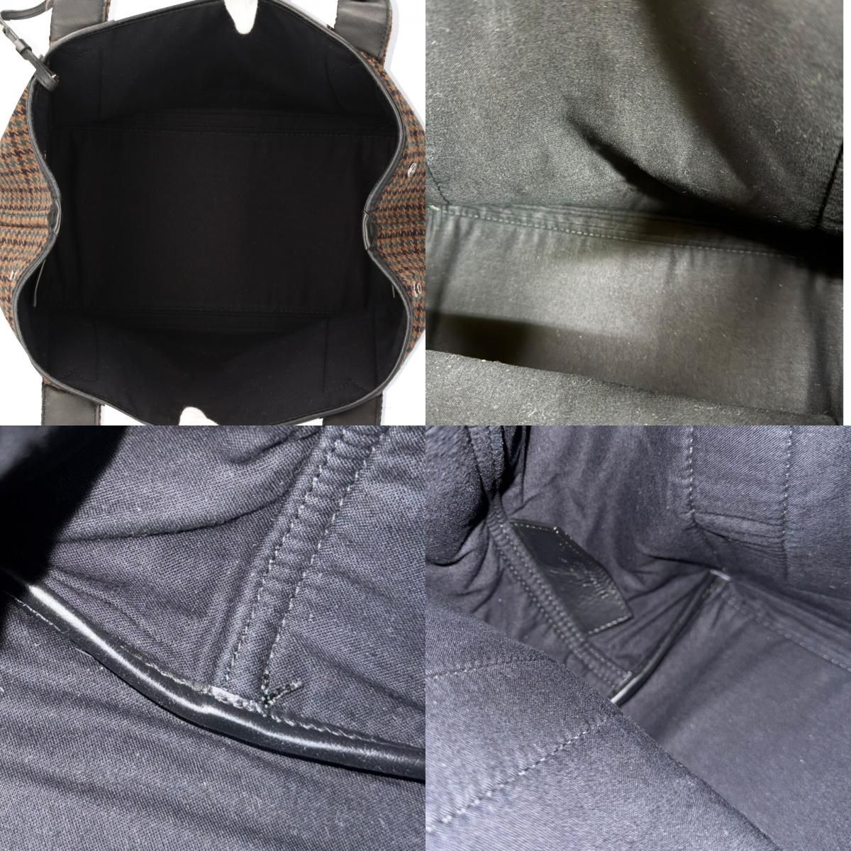 Balenciaga Navy Cabas S Tote Wool Brown Second — view 8