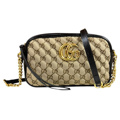 Gucci GG Marmont Shoulder Bag Canvas Black Second