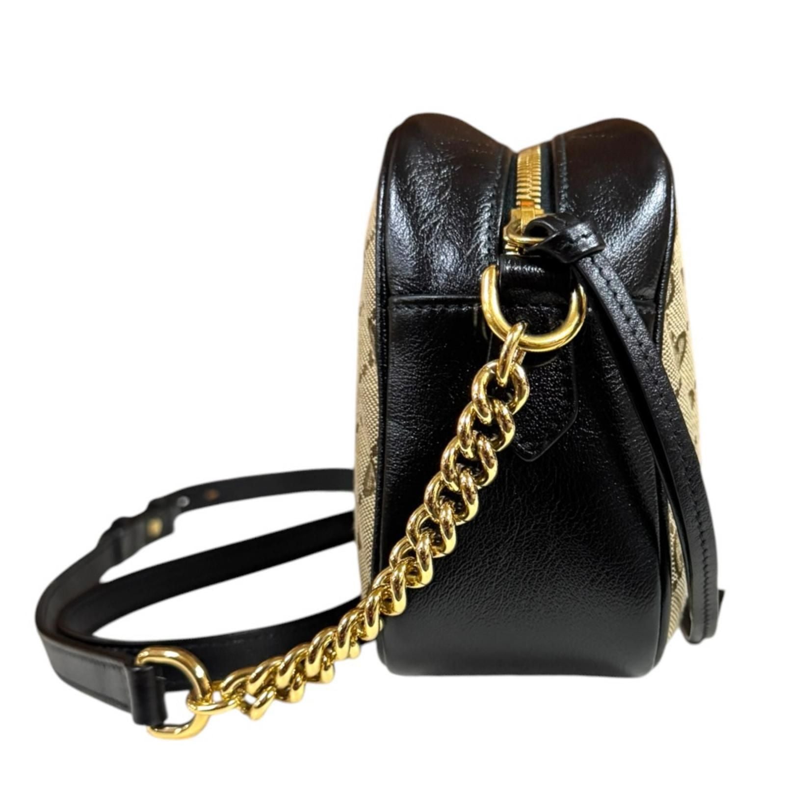 Gucci GG Marmont Shoulder Bag Canvas Black Second — view 4