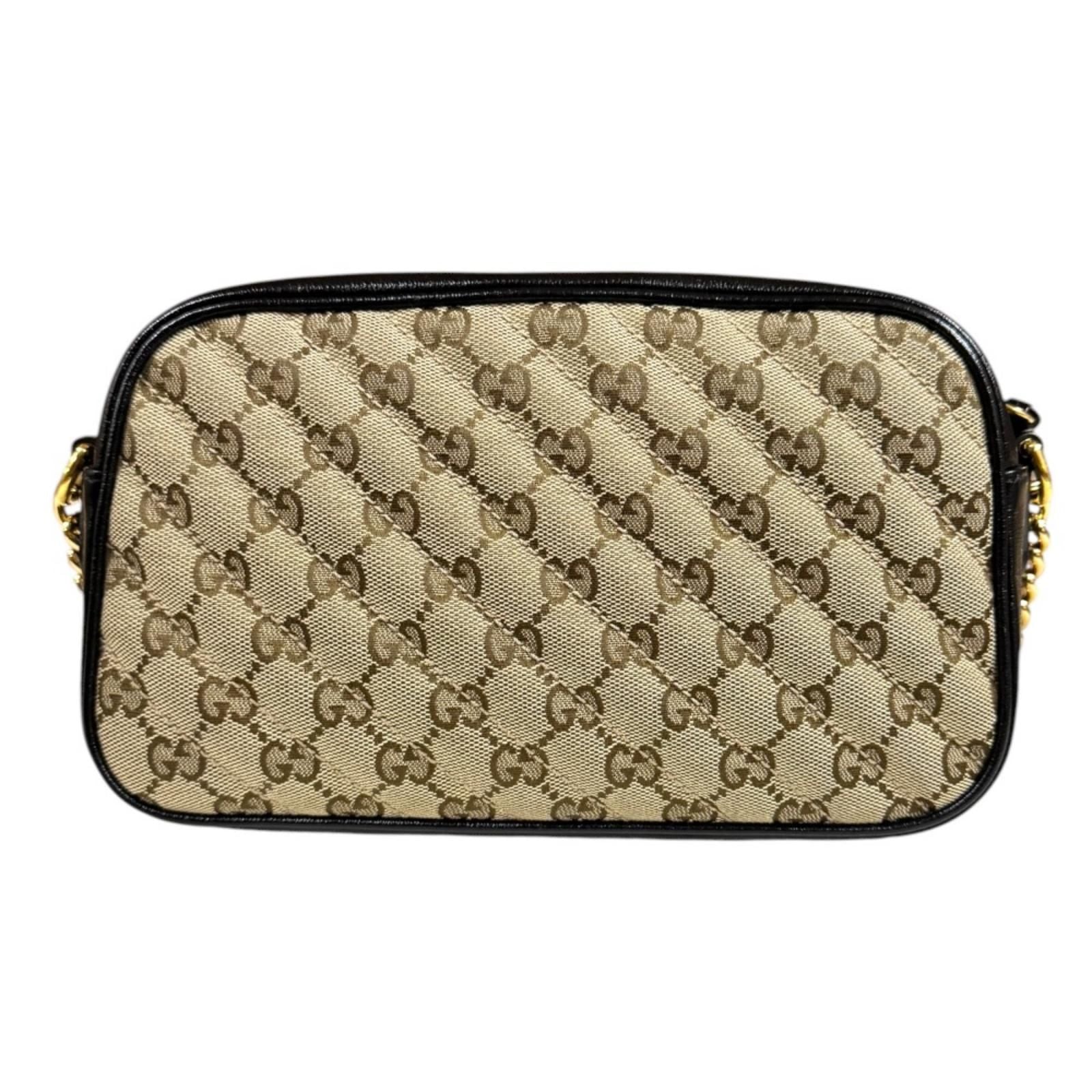 Gucci GG Marmont Shoulder Bag Canvas Black Second — view 3