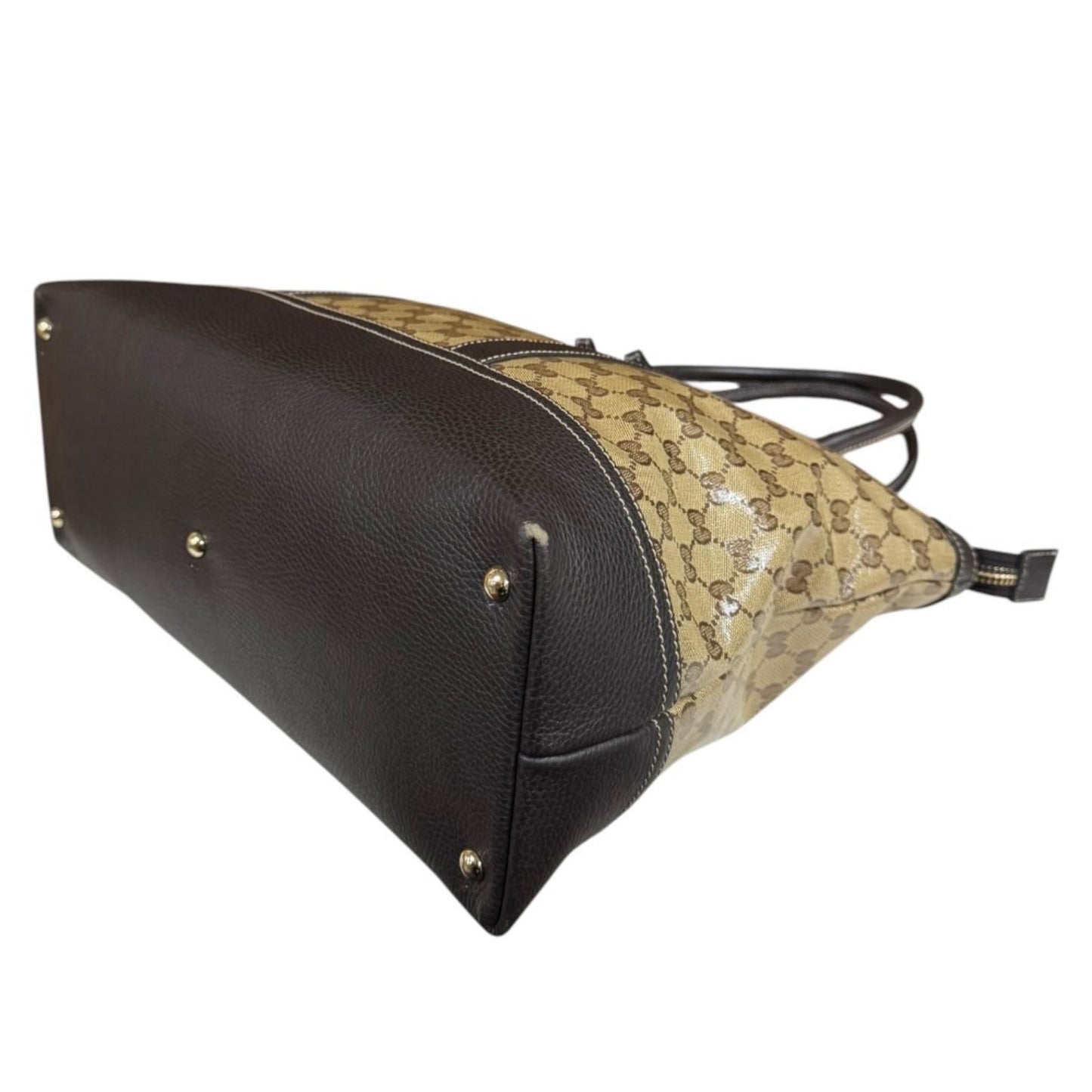 Gucci GG Crystal Tote Coatingcanvas Brown Second — view 5