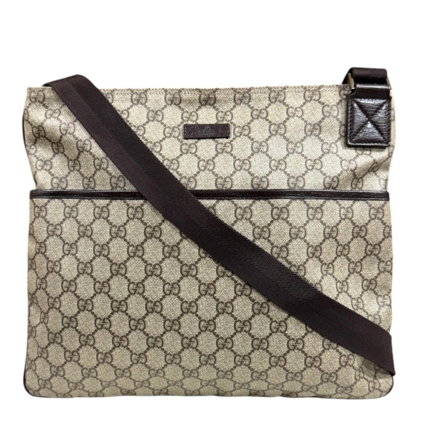 Gucci GG Supreme Shoulder Bag Canvas Beige