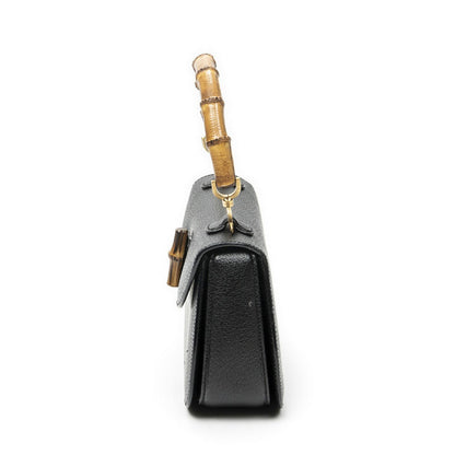 Gucci handle Flap Black Grain Calf Leather — view 3