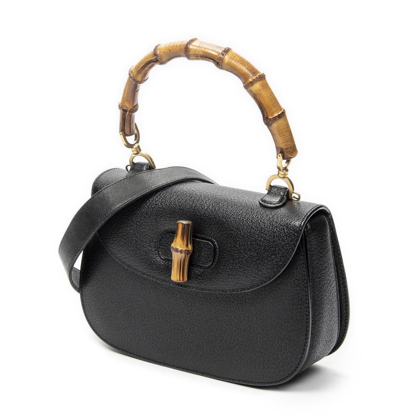 Gucci handle Flap Black Grain Calf Leather — view 2