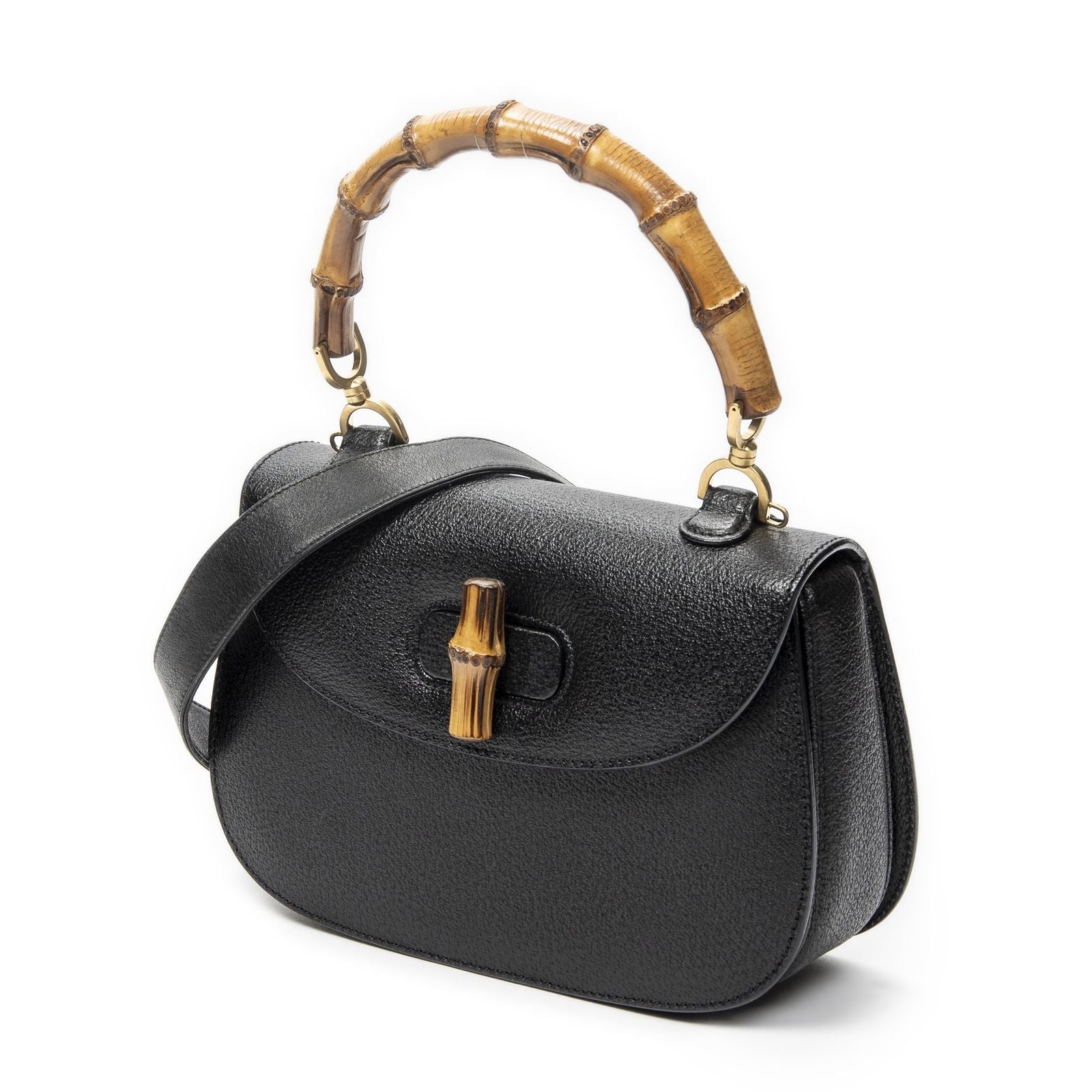 Gucci handle Flap Black Grain Calf Leather — view 2