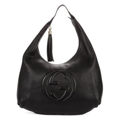 Gucci Soho Hobo Black Grain Calf Leather