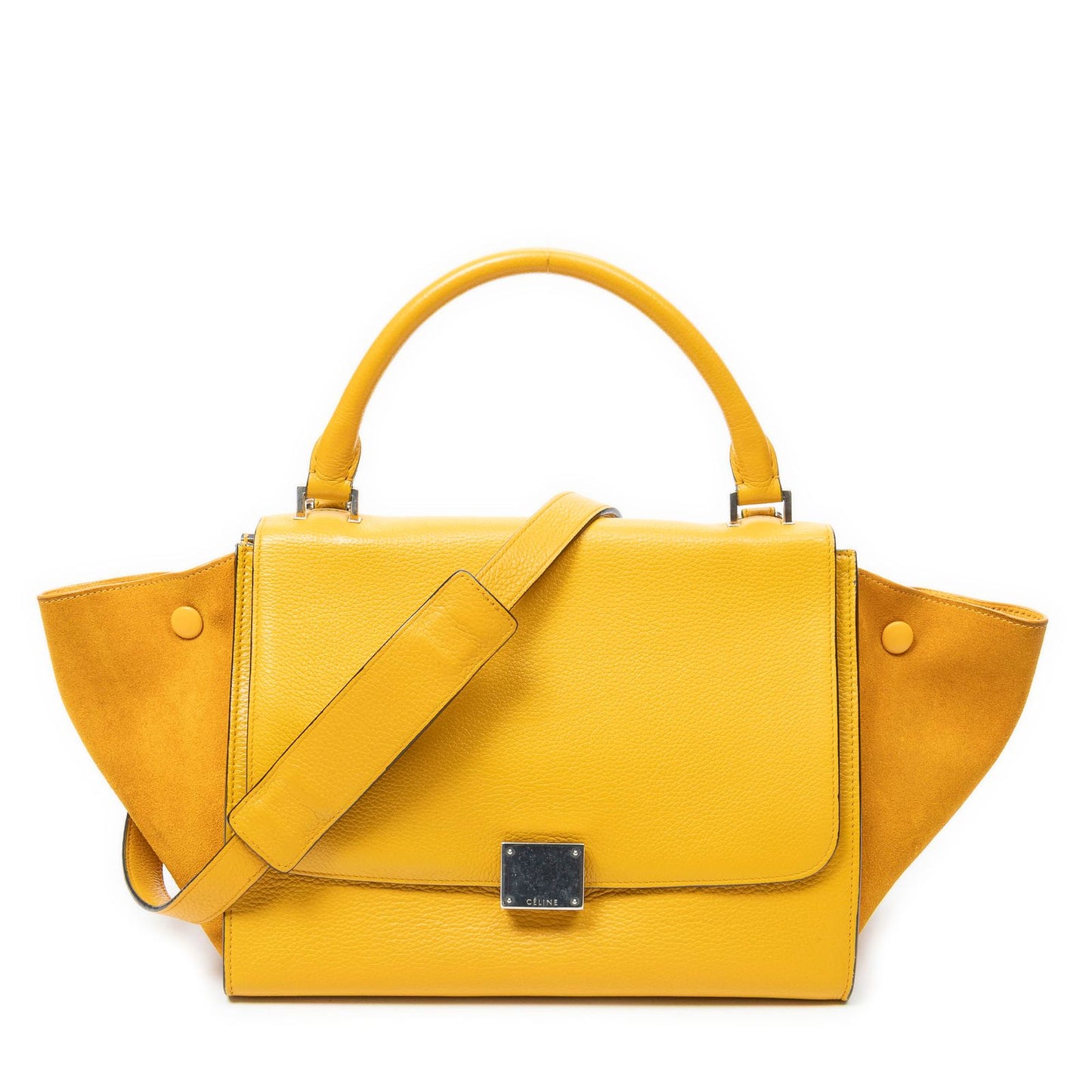 Celine yellow Grain Calf Leather Shoulder