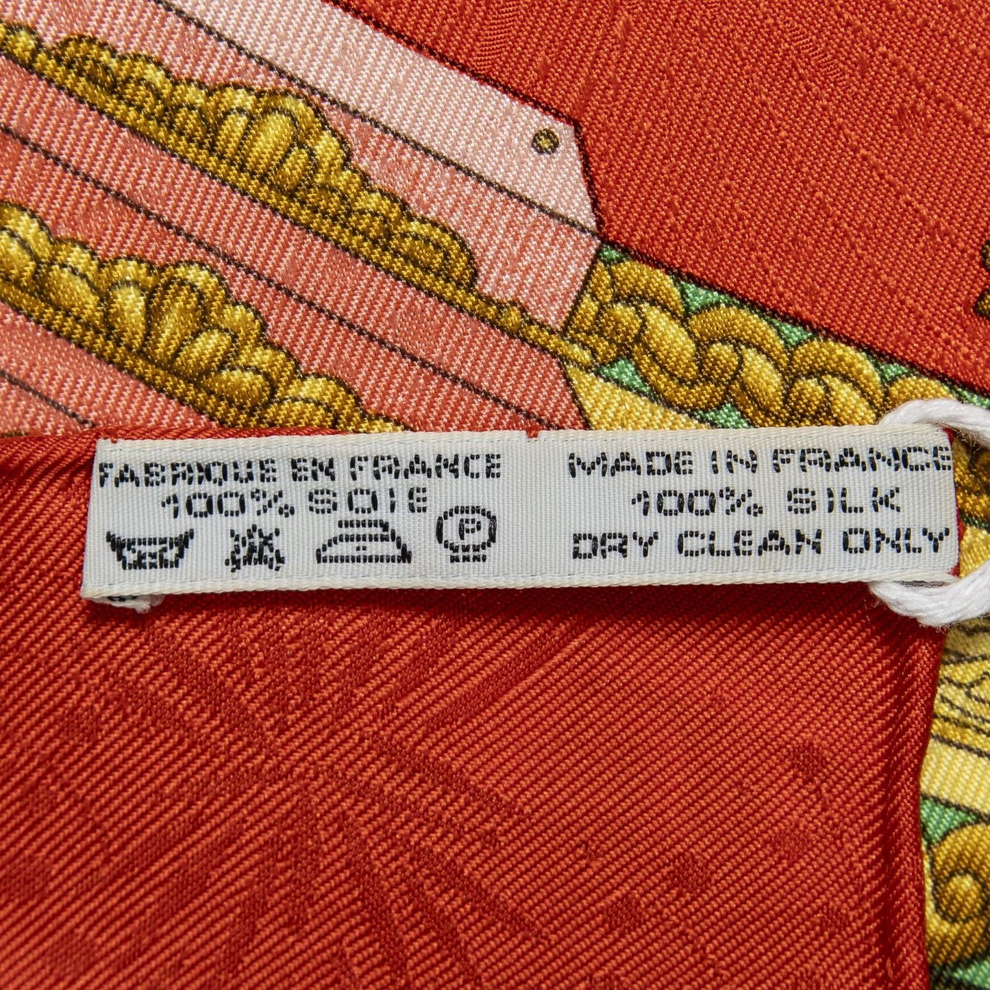 Hermes Scarf Red Green 100% Jacquardsilk — view 5