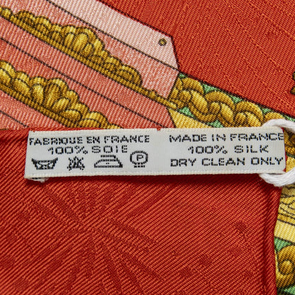Hermes Scarf Red Green 100% Jacquardsilk — view 5