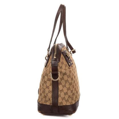 Gucci Charm Dome Tote Beige Darkbrown GG Canvas — view 3