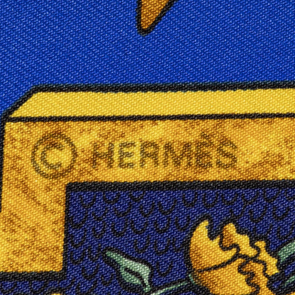 Hermes Scarf Navy Green 100% Twillsilk — view 4